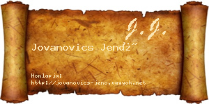 Jovanovics Jenő névjegykártya